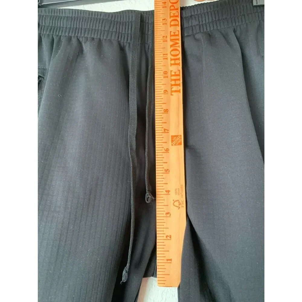 Baleaf Men’s Black Bike Cycling Pants Elastic Waist Pockets/Zip Logo Size L